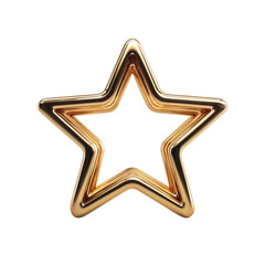 Golden Star Frame Luxury Award Design, isolated on transparent background, perfect cutout, PNG