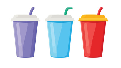 Modern Plastic Cup Drink Vector Icon for Refreshing Beverage Graphics