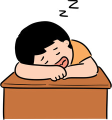 Obraz premium Illustration of man sleeping 