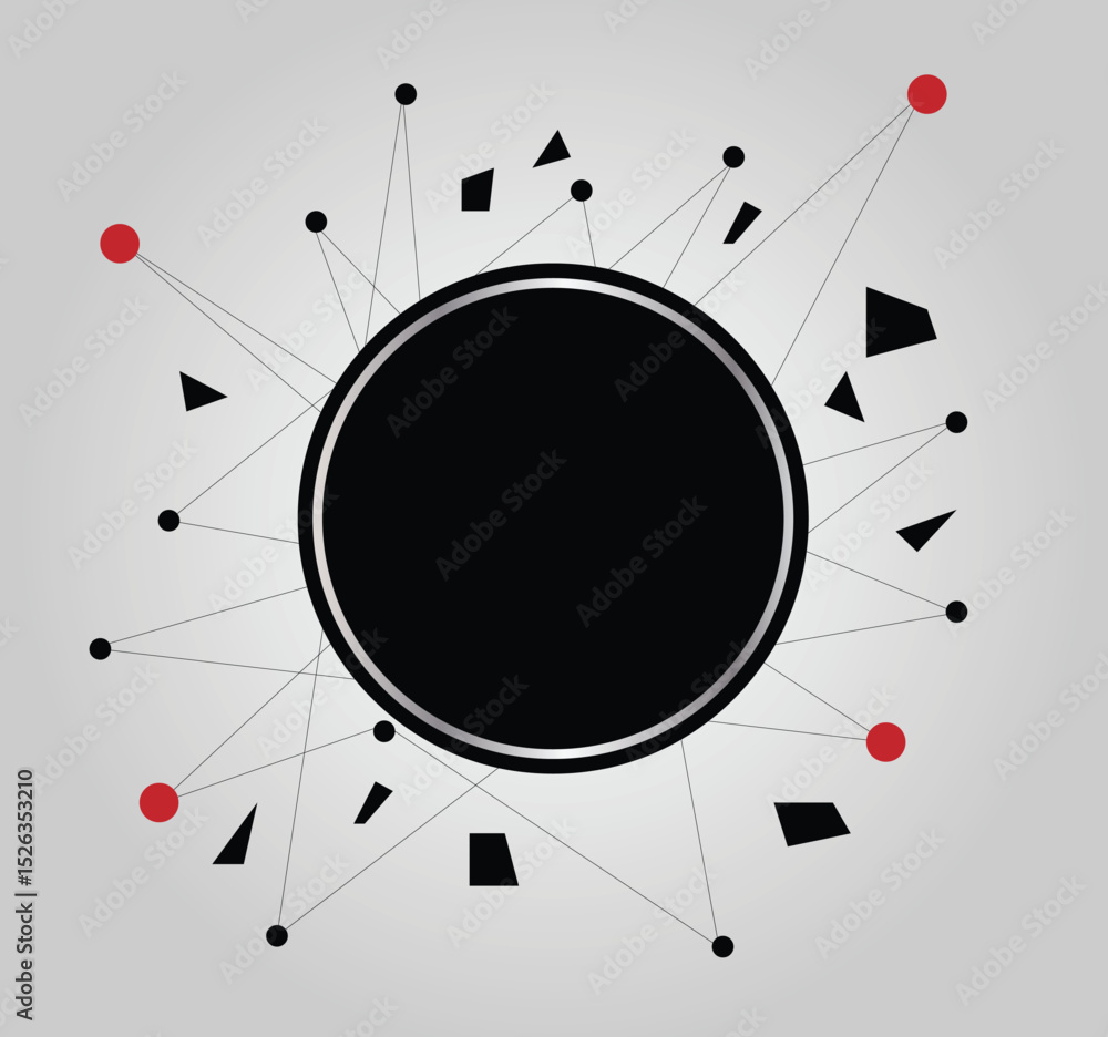 Aufkleber abstract digital futuristic industrial round frame shattered with mesh. graphic design elements and 