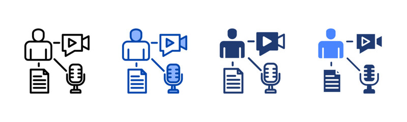 Fototapeta premium Multimedia icon sheet multiple style collection