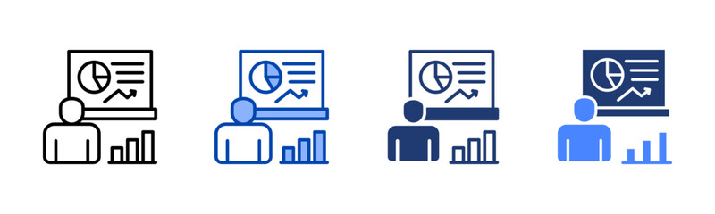 Statistics icon sheet multiple style collection
