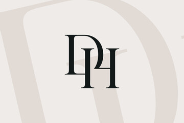 DH or HD letter logo icon design. Classic style luxury initials monogram.