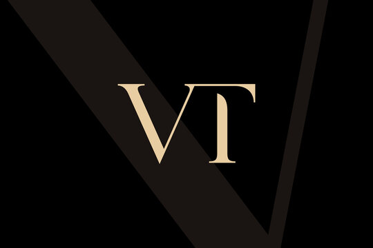 VT or TV letter logo icon design. Classic style luxury initials monogram.