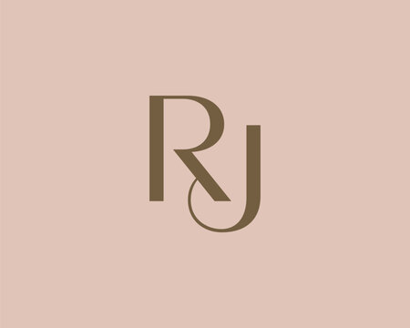 RJ letter logo icon design. Classic style luxury initials monogram.