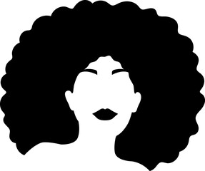 Afro African American Character Silhouette Black  Faceless Woman