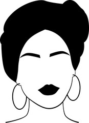 Headwrap Afro African American Character Silhouette Black  Faceless Woman