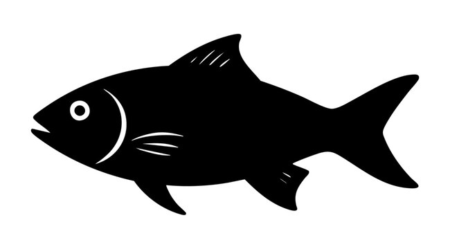 Czarna sylwetka ryby prosta ikona 