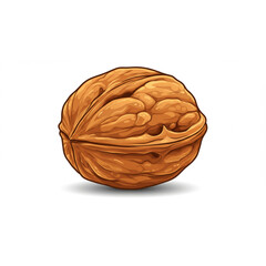 Obraz premium walnut isolated on white background, vector illustration