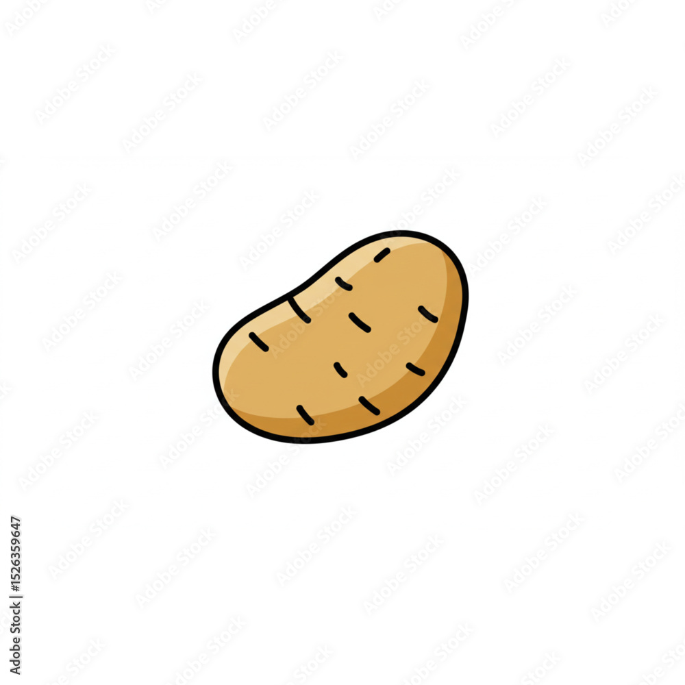 Poster delightful potato icon perfect for food branding design projects needing a cute and scalable graphic