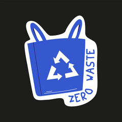 Environmental problems and environmental protection, recycling. Eco vector stickers for patches, poster, banner. Caring for nature. Zero waste, no plastic