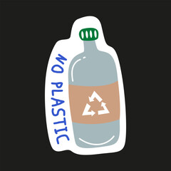 Environmental problems and environmental protection, recycling. Eco vector stickers for patches, poster, banner. Caring for nature. Zero waste, no plastic