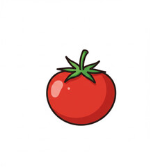 Red tomato on white background, vector illustration