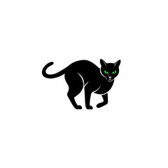 Obraz premium Elegant Black Cat Silhouette Perfect for Logo Design Branding and Graphic Projects