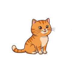 Fototapeta premium Adorable Orange Tabby Kitten Design Perfect for Children's Books Logos Branding and Cute Pet Products
