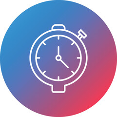 Stopwatch Line Gradient Circle Background Icon