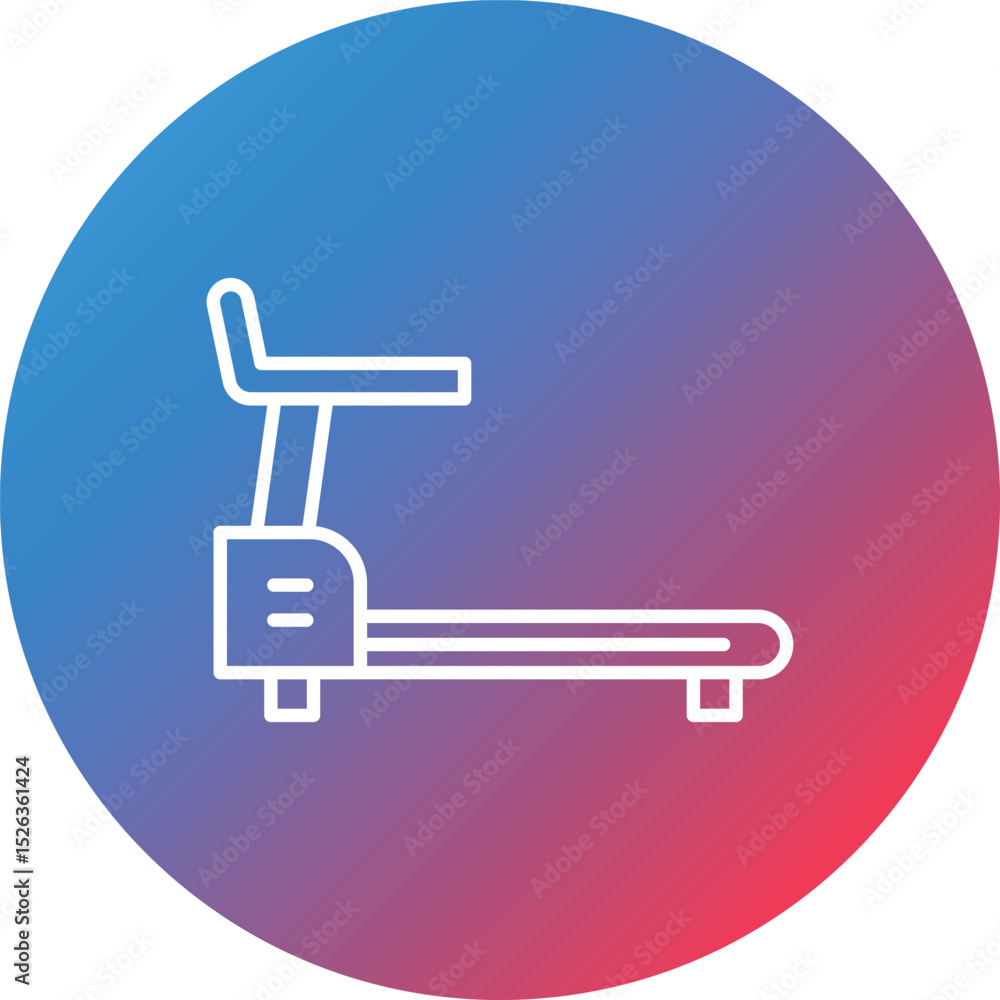 Poster treadmill line gradient circle background icon