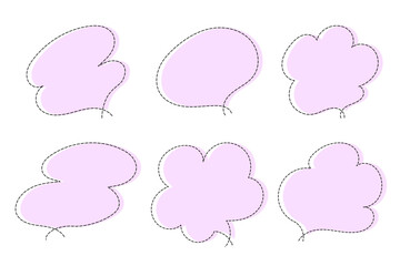 点線で作ったシンプルなかわいい吹き出しセット　紫