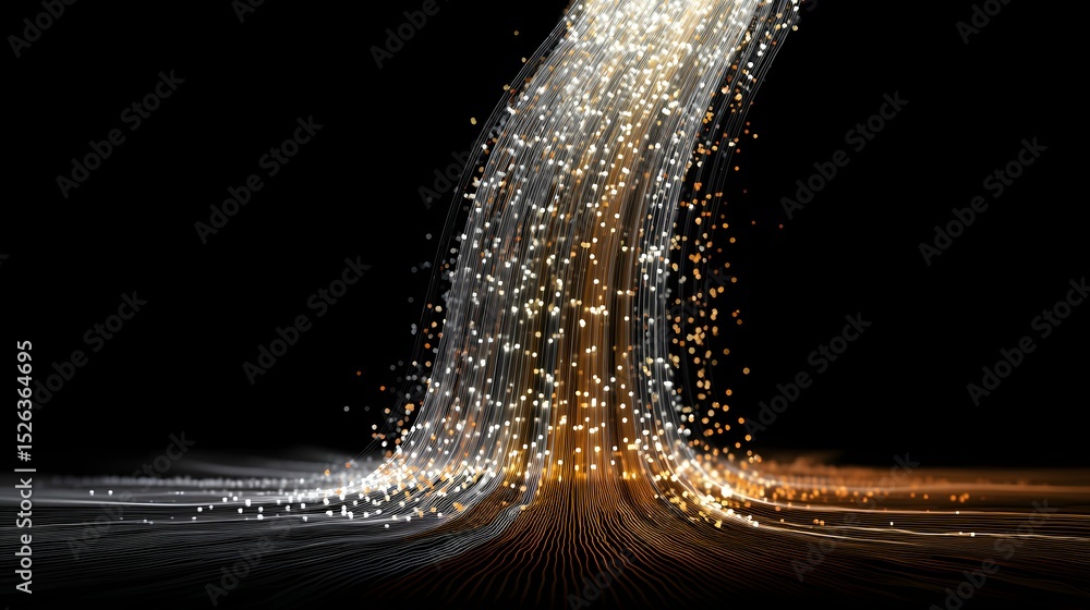 Canvas Prints a neon data waterfall streams like a digital rainbow in futuristic tech style.