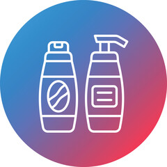 Shampoo Line Gradient Circle Background Icon