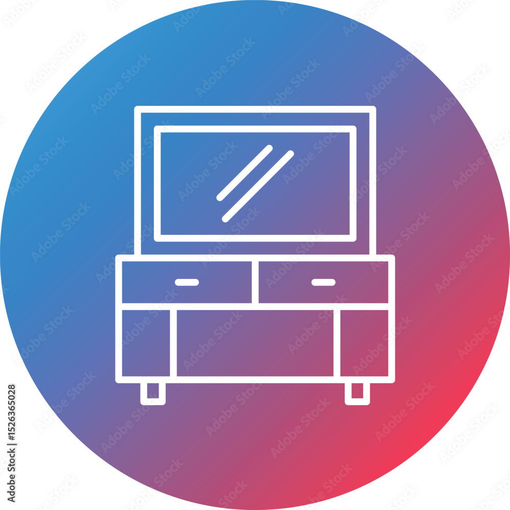 Poster mirror line gradient circle background icon