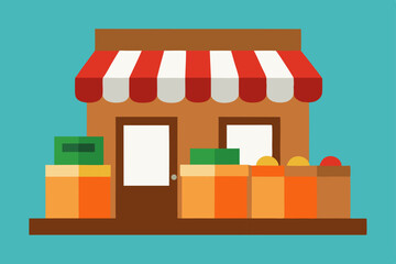 Vibrant Storefront  A Colorful Illustration of a Small Business