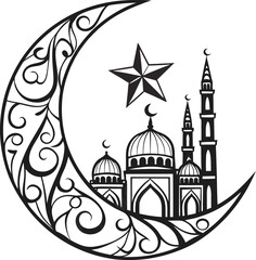 Silhouette vector illustration of a mosque dome, an iconic symbol of religious architecture and travel landmarks