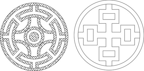 sketch vector illustration silhouette design ornament decoration mandala rosette classic vintage ethnic abstract modern traditional