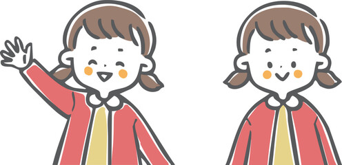 女児　上半身　ベクター
