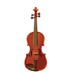 Fototapeta premium Isolated illustration of a beautiful brown violin on a white background vector art