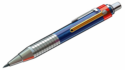 Modern mechanical pencil with a transparent grip and 0.5mm lead tip. Displayed close-up on white surface, highlighting its utility in engineering and drafting vector designs.

