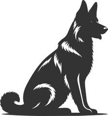 German shepherd breed dog vector black silhouette animal drawing