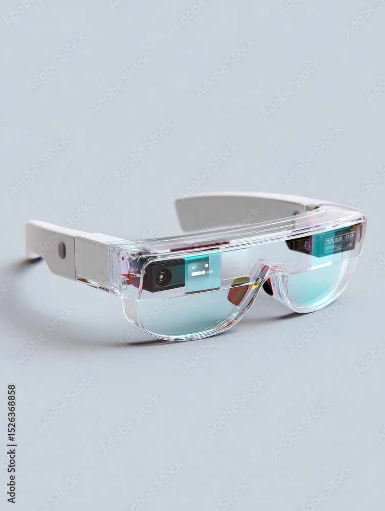 Aufkleber Futuristic Digital Glasses With Augmented Reality Interface and Transparent Design Showcasing Interactive Overlay for Enhanced User Experience