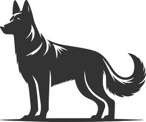 German shepherd breed dog vector black silhouette animal drawing