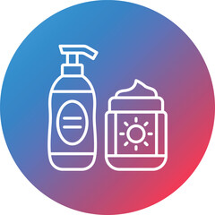 Skincare Line Gradient Circle Background Icon