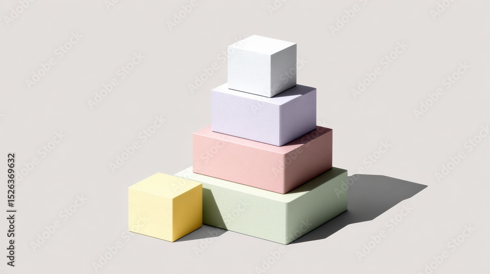 Poster Daily Routine Design Tips With Pastel Minimalist Blocks for High Achievers Enhancing Productivity and Organization