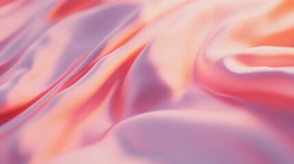 Obraz premium Delicate pink and orange fabric waves capture dreamy and soft aesthetic