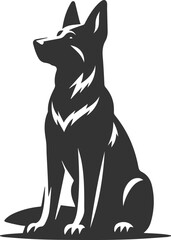 German shepherd breed dog vector black silhouette animal drawing