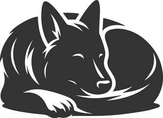 German shepherd breed dog vector black silhouette animal drawing
