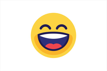 High-Quality Vector of Laughing Emoji with Tears of Joy Expression for Chat, Humor, and Fun Reactions on White Background