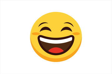 Happy Laughing Emoji Icon Isolated on White Background