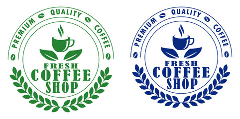 Obraz premium Quality Fresh Coffee Shop Signage For Branding And Business Guidelines. Quality fresh coffee shop branding concept. Modern minimalist coffee shop signage design
