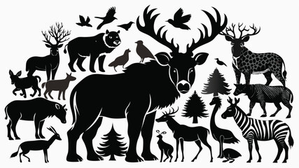 set of animals vector
