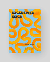 Bright abstract poster with fluid 3D shapes. Vivid Tubes with Gradient Effect