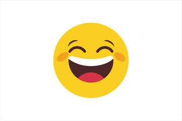Laughing Emoticon with Tears of Joy on a Clean White Background