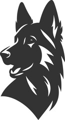 German shepherd breed dog vector black silhouette animal drawing
