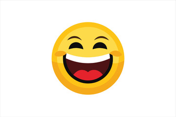 Smiley Face Laughing with Tears of Joy in Cartoon Vector Style