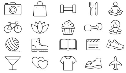 set of lifestyle icon sheet vector