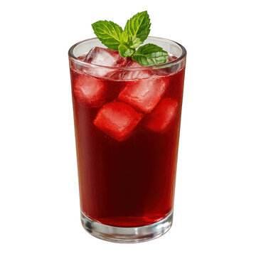Kokum Sarbat in Glass with Ice Cubes