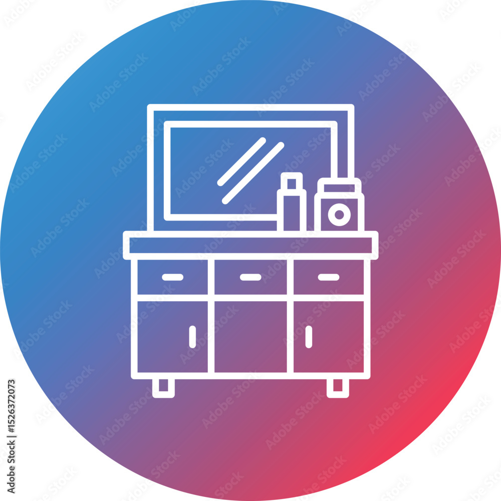 Poster table line gradient circle background icon